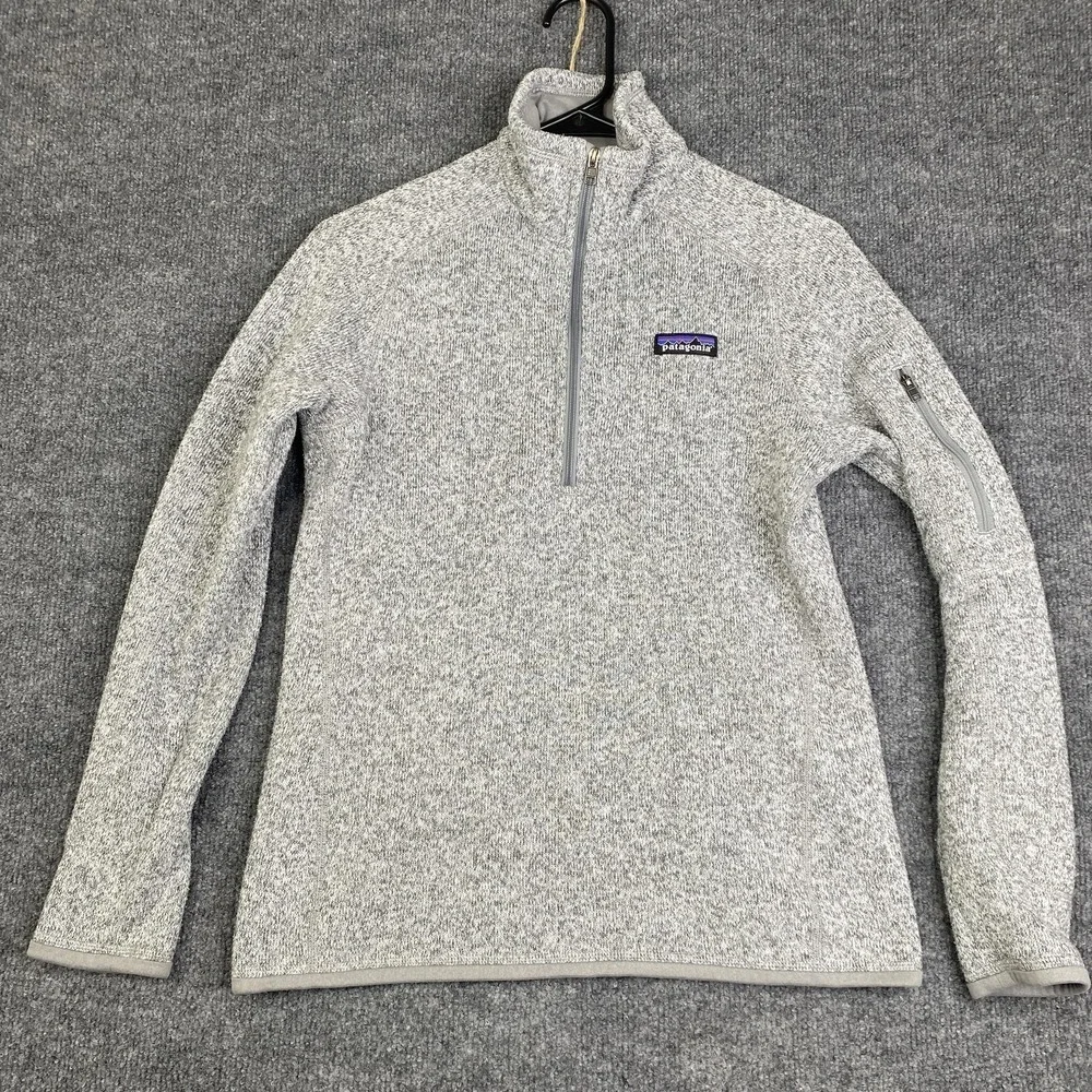 Patagonia Pullover Womens Small Gray Heather Better Sweater 1/4 Zip Fleece Knit